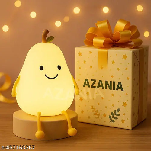 NAIRO Night Lamp for Bedroom, Cute Lamp, Night Lamp for Kids, Silicone Lamp, Cute Night Lamp, Birthday Gifts, Lamp for Kids, Light Lamp, Diwali Light, Rechargeable, Pear Lamp (Warm White)